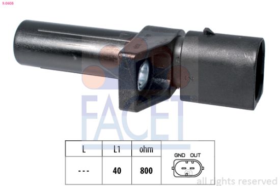 Obrázok Snímač impulzov kľukového hriadeľa FACET Made in Italy - OE Equivalent 90608