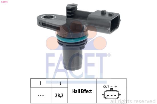Obrázok Snímač impulzov kľukového hriadeľa FACET Made in Italy - OE Equivalent 90616