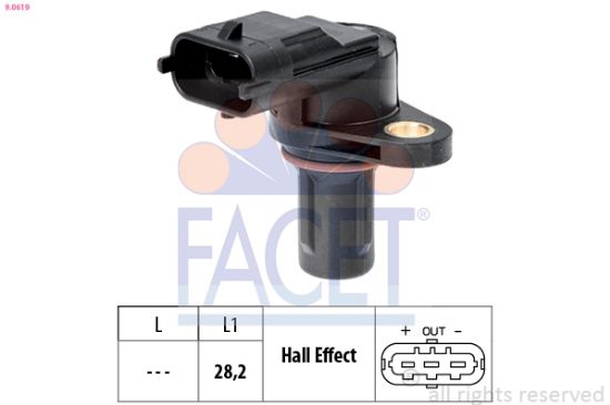 Obrázok Snímač otáčok FACET Made in Italy - OE Equivalent 90619