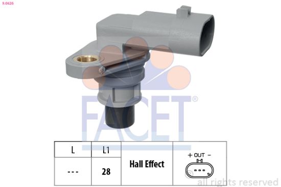 Obrázok Snímač polohy vačkového hriadeľa FACET Made in Italy - OE Equivalent 90626