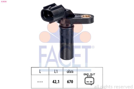 Obrázok Snímač otáčok FACET Made in Italy - OE Equivalent 90636