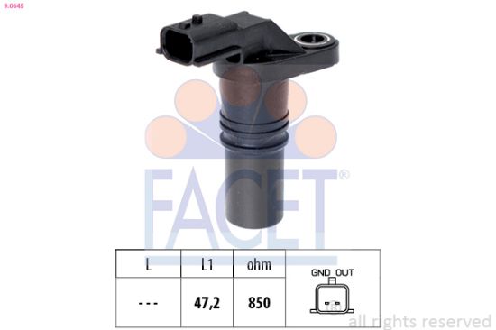 Obrázok Snímač impulzov kľukového hriadeľa FACET Made in Italy - OE Equivalent 90645
