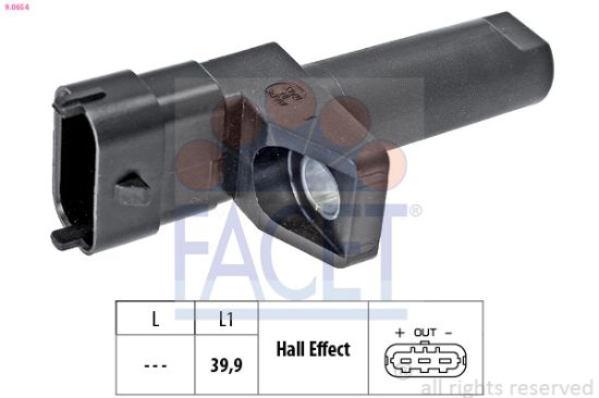 Obrázok Snímač impulzov kľukového hriadeľa FACET Made in Italy - OE Equivalent 90654