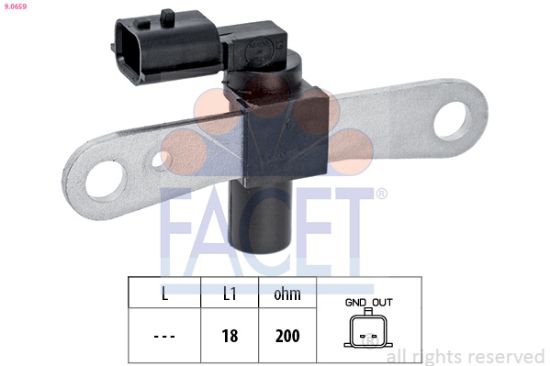 Obrázok Snímač impulzov kľukového hriadeľa FACET Made in Italy - OE Equivalent 90659