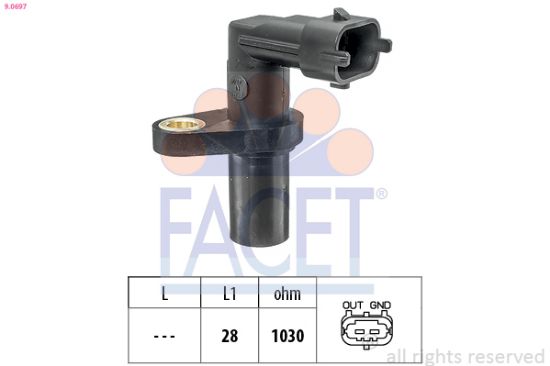 Obrázok Snímač impulzov kľukového hriadeľa FACET Made in Italy - OE Equivalent 90697