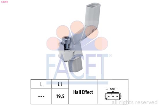 Obrázok Snímač impulzov kľukového hriadeľa FACET Made in Italy - OE Equivalent 90708