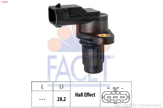 Obrázok Snímač polohy vačkového hriadeľa FACET Made in Italy - OE Equivalent 90832
