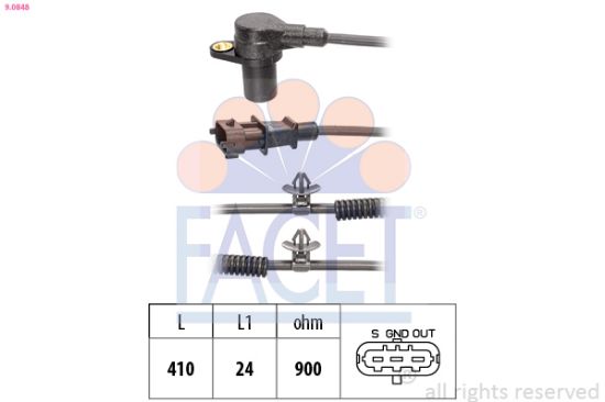 Obrázok Snímač impulzov kľukového hriadeľa FACET Made in Italy - OE Equivalent 90848