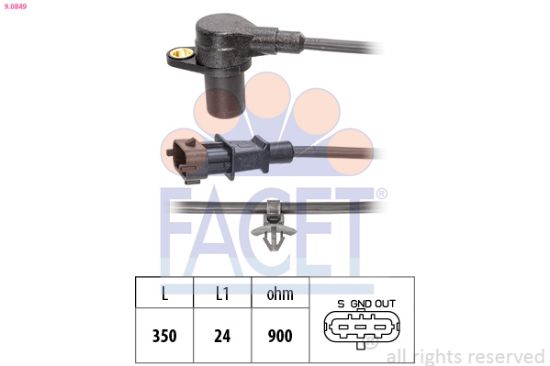 Obrázok Snímač impulzov kľukového hriadeľa FACET Made in Italy - OE Equivalent 90849