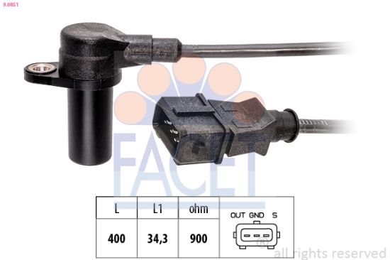 Obrázok Snímač impulzov kľukového hriadeľa FACET Made in Italy - OE Equivalent 90851