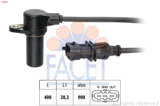 Obrázok Snímač impulzov kľukového hriadeľa FACET Made in Italy - OE Equivalent 90854