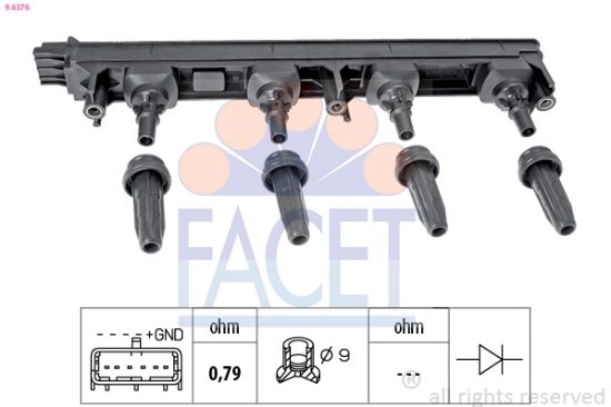 Obrázok Zapaľovacia cievka FACET OE Equivalent 96376
