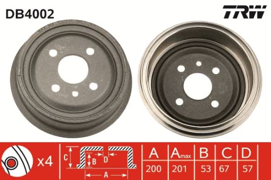 Obrázok Brzdový bubon TRW  DB4002