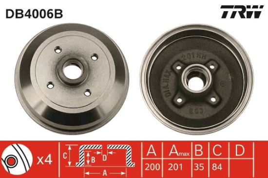 Obrázok Brzdový bubon TRW  DB4006B