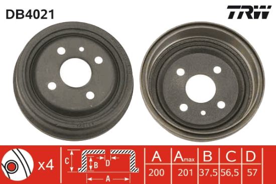 Obrázok Brzdový bubon TRW  DB4021