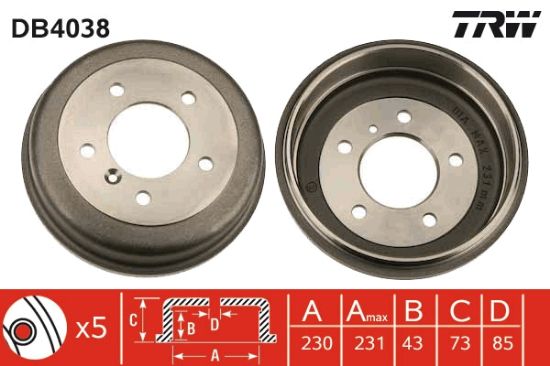 Obrázok Brzdový bubon TRW  DB4038
