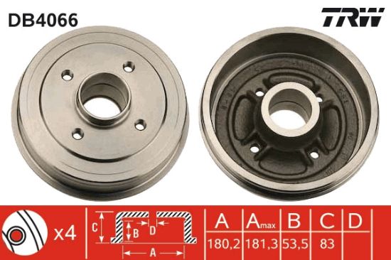 Obrázok Brzdový bubon TRW  DB4066