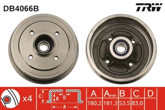 Obrázok Brzdový bubon TRW  DB4066B