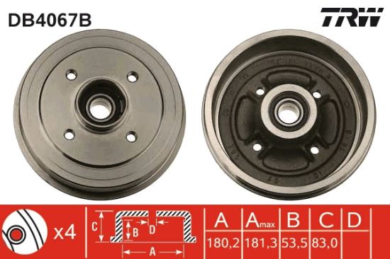 Obrázok Brzdový bubon TRW  DB4067B