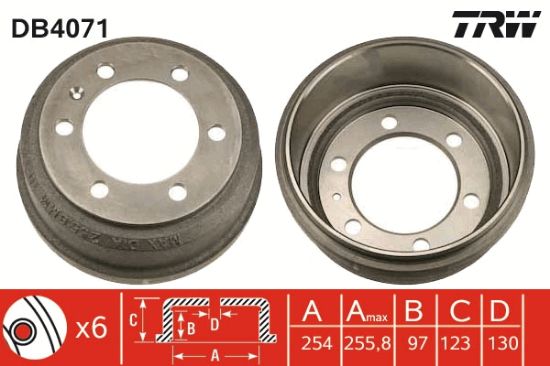 Obrázok Brzdový bubon TRW  DB4071