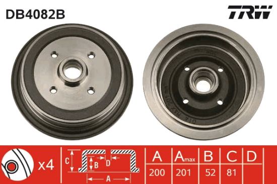 Obrázok Brzdový bubon TRW  DB4082B