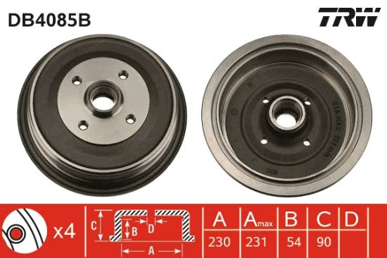 Obrázok Brzdový bubon TRW  DB4085B