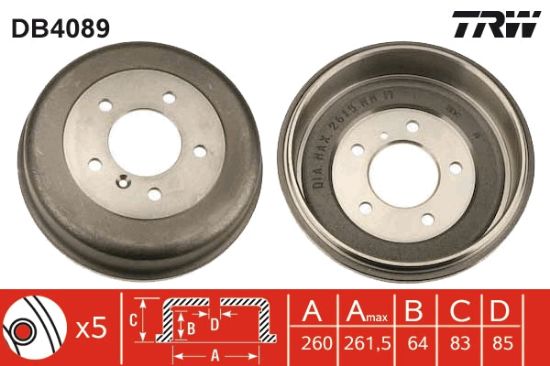 Obrázok Brzdový bubon TRW  DB4089