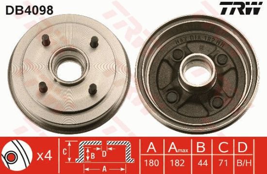 Obrázok Brzdový bubon TRW  DB4098