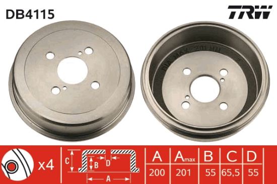 Obrázok Brzdový bubon TRW  DB4115