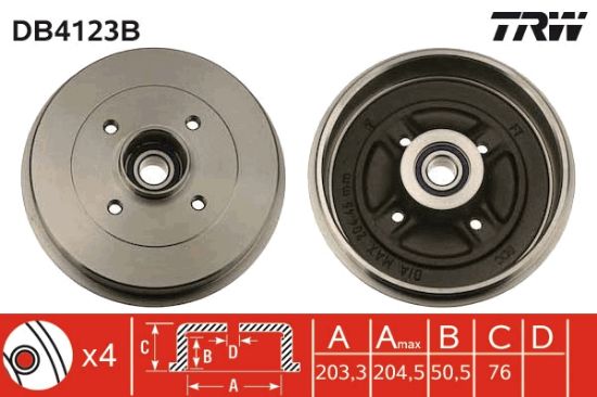 Obrázok Brzdový bubon TRW  DB4123B