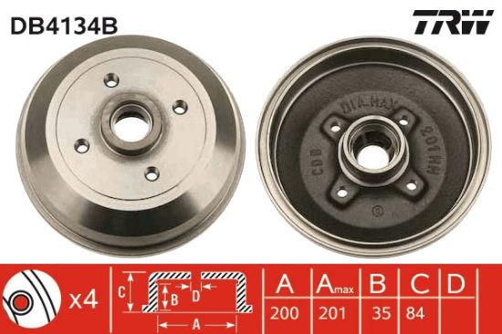 Obrázok Brzdový bubon TRW  DB4134B