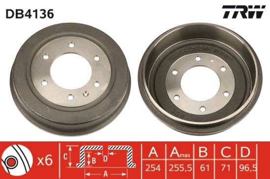 Obrázok Brzdový bubon TRW  DB4136
