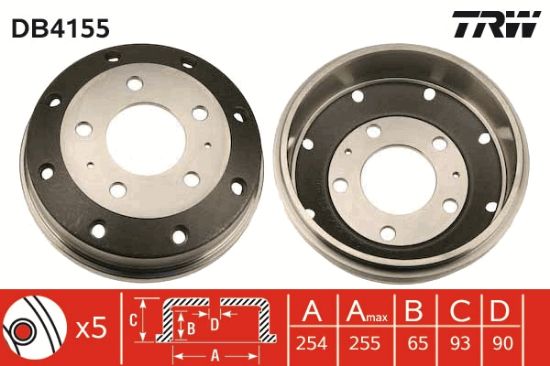 Obrázok Brzdový bubon TRW  DB4155