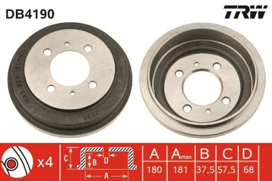 Obrázok Brzdový bubon TRW  DB4190
