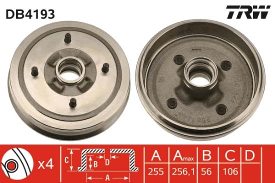 Obrázok Brzdový bubon TRW  DB4193