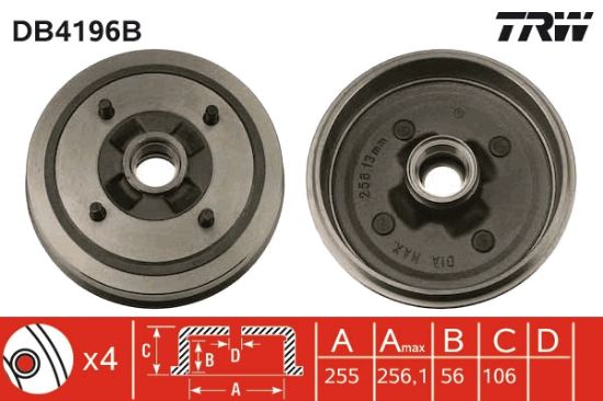 Obrázok Brzdový bubon TRW  DB4196B