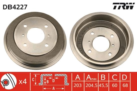 Obrázok Brzdový bubon TRW  DB4227