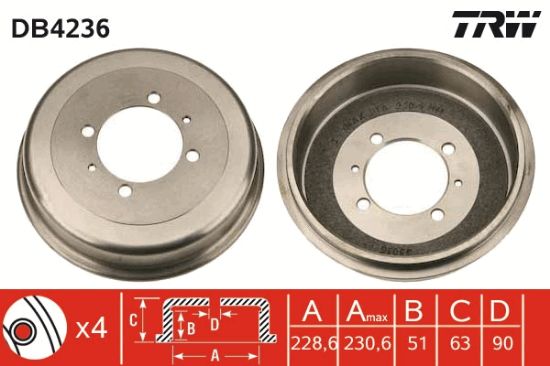 Obrázok Brzdový bubon TRW  DB4236