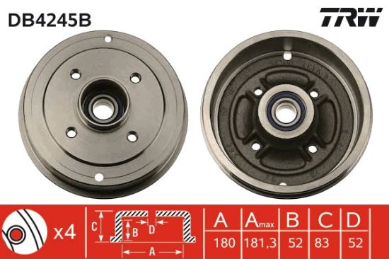Obrázok Brzdový bubon TRW  DB4245B