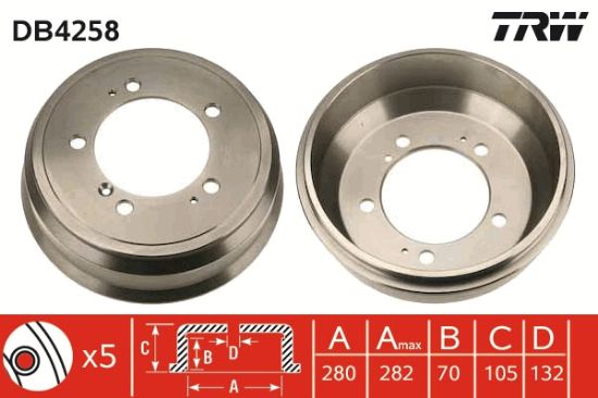 Obrázok Brzdový bubon TRW  DB4258