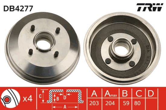 Obrázok Brzdový bubon TRW  DB4277