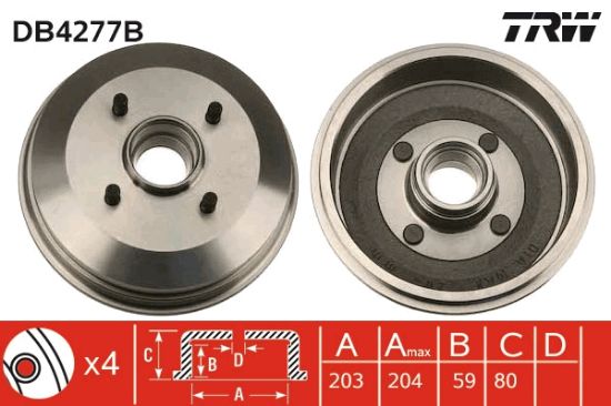 Obrázok Brzdový bubon TRW  DB4277B