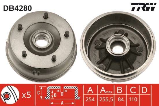 Obrázok Brzdový bubon TRW  DB4280
