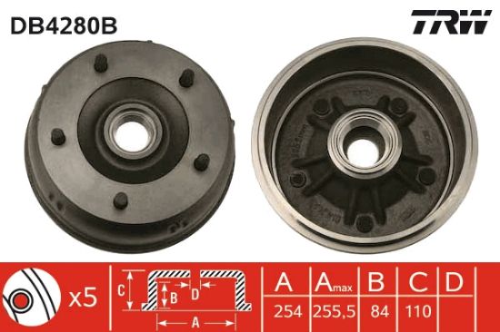Obrázok Brzdový bubon TRW  DB4280B