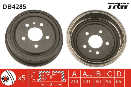 Obrázok Brzdový bubon TRW  DB4285