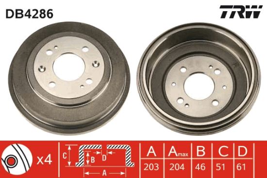 Obrázok Brzdový bubon TRW  DB4286