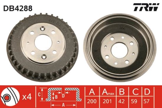 Obrázok Brzdový bubon TRW  DB4288