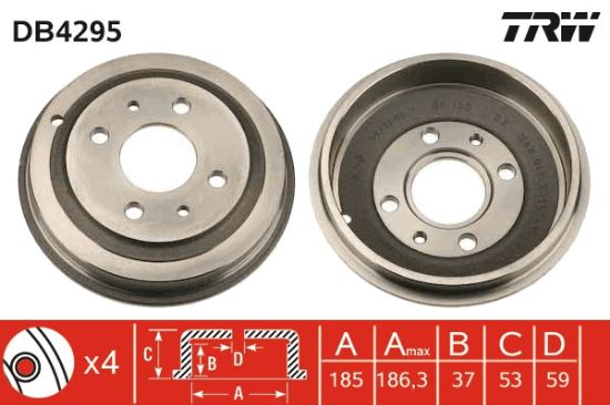 Obrázok Brzdový bubon TRW  DB4295