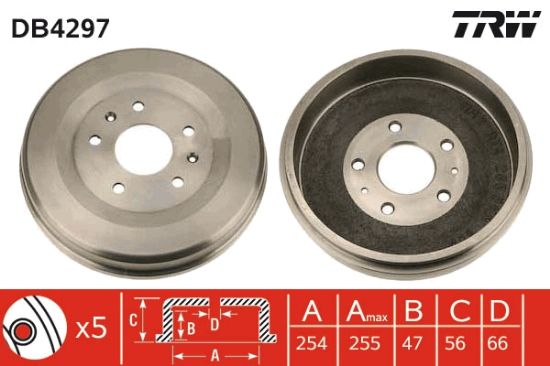 Obrázok Brzdový bubon TRW  DB4297