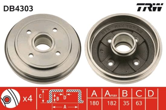 Obrázok Brzdový bubon TRW  DB4303
